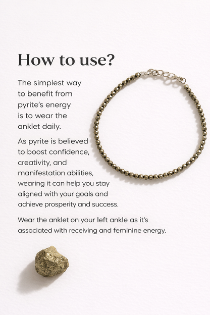 Raw Pyrite Anklet & Bracelet Couple Jewelry Set