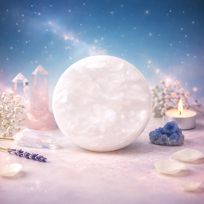 Raw Moroccan Selenite Crystal Charging Plate