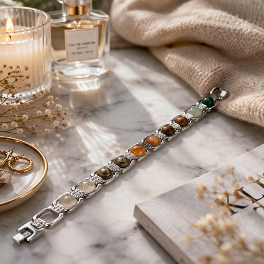 Wealth Crystal Kit – Pyrite Anklet, Bracelet & Selenite Plate