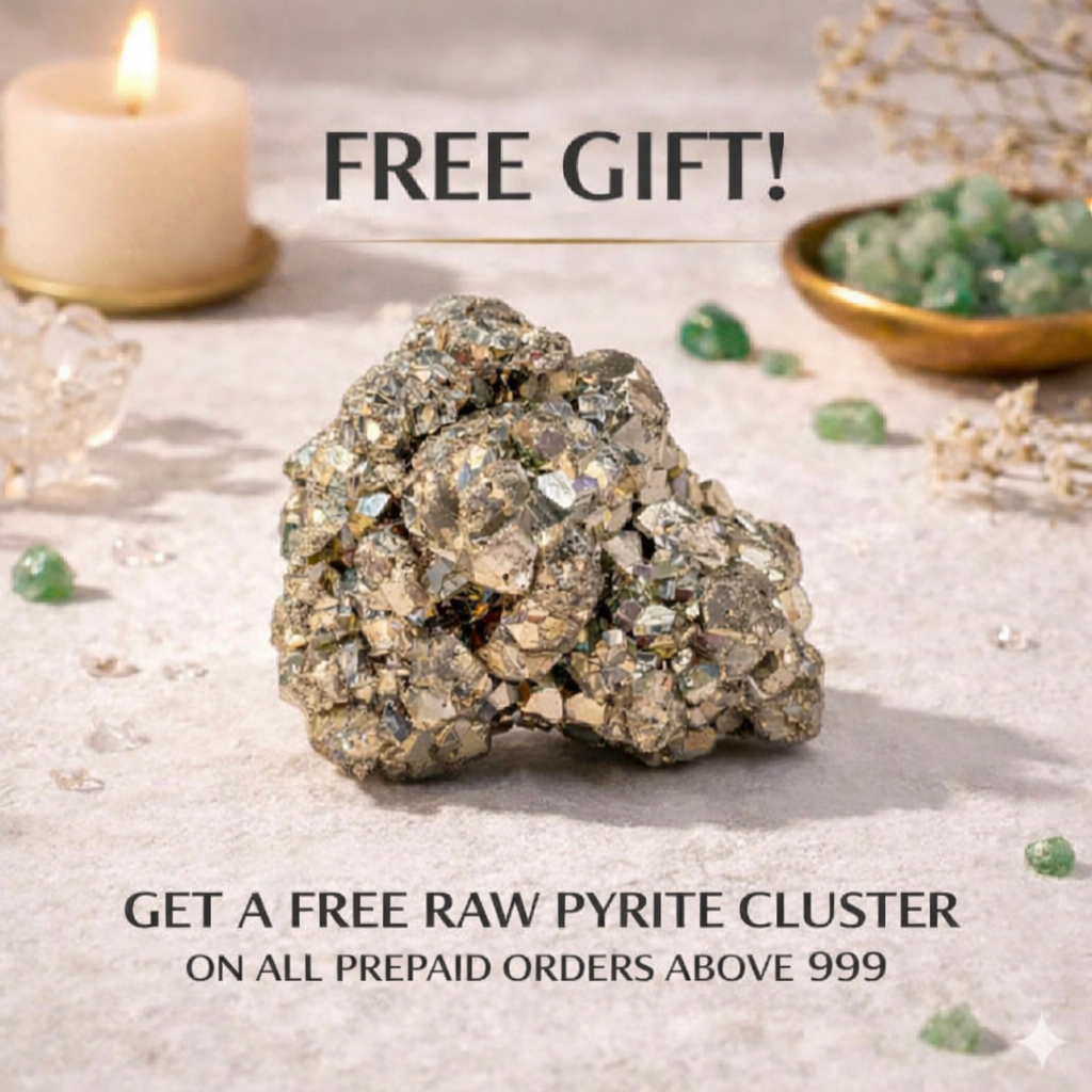 Dhan Yog Crystal Chips Bracelet & Raw Pyrite Anklet Set