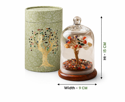Crystal Wish Tree in Glass Dome – A Symbol of Growth, Luck & Positive Energy