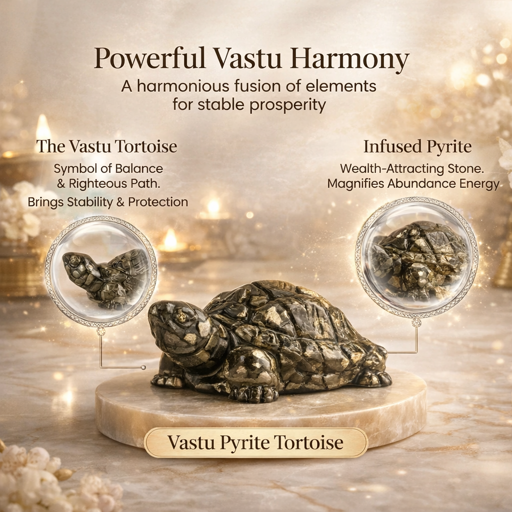 Pyrite Tortoise on Raw Selenite Plate Decor