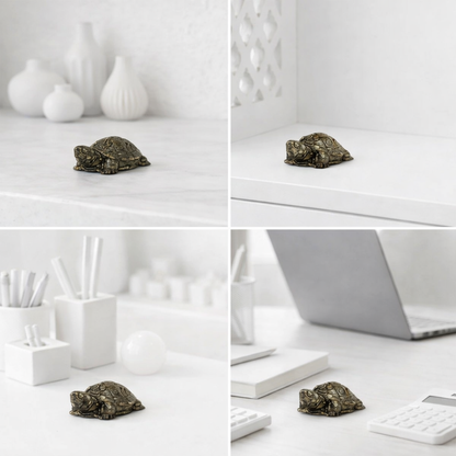 Pyrite Tortoise on Raw Selenite Plate Decor