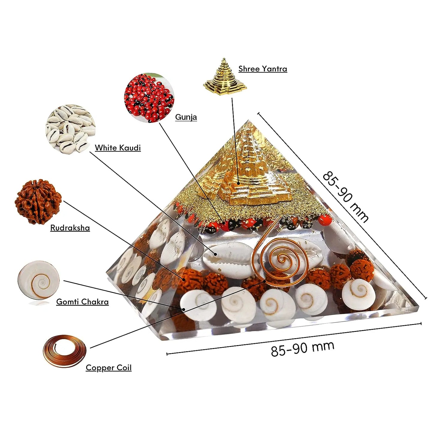 Goddess Laxmi Shri Yantra Gomti Chakra Pyramid (Large)